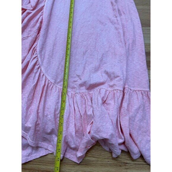 Free People Elisa Women's M Pink Dress Cotton Maxi Beach Ruffled One-Shoulder - Picture 4 of 9